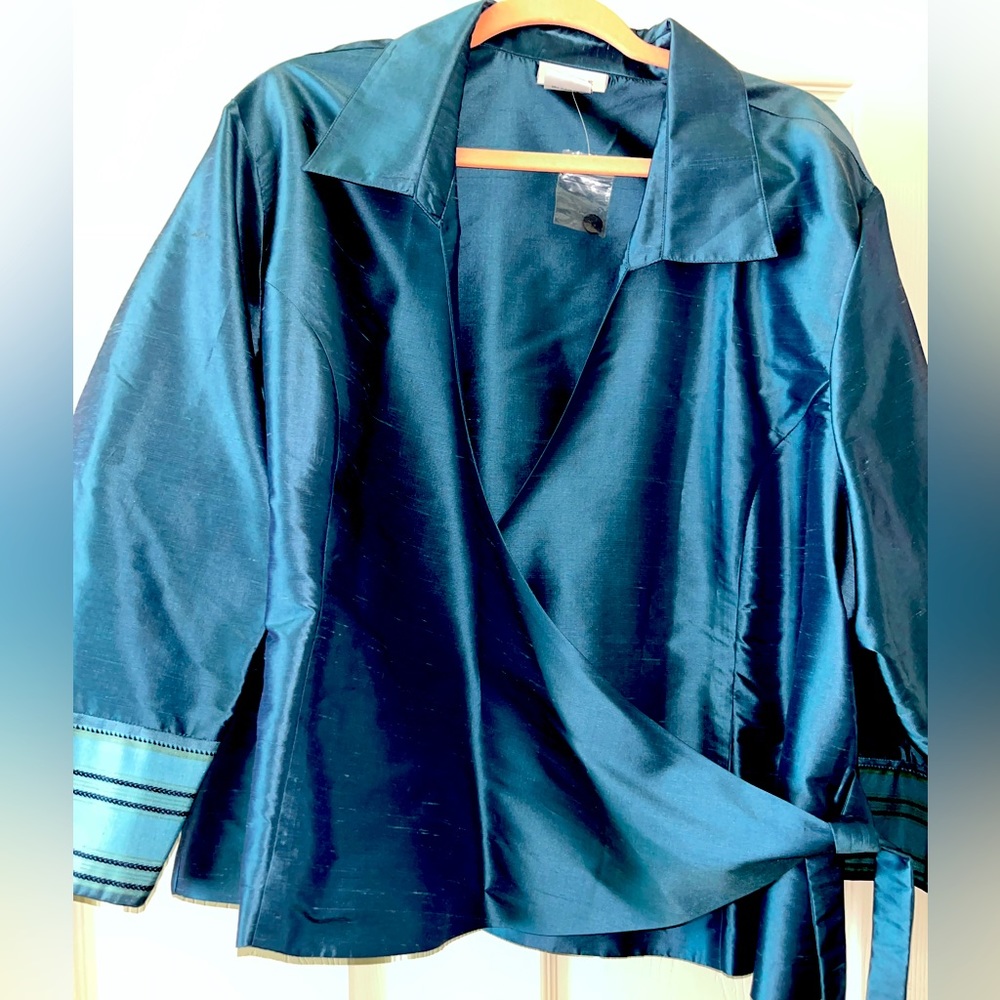Beautiful Blue Silk Pantsuit NWT